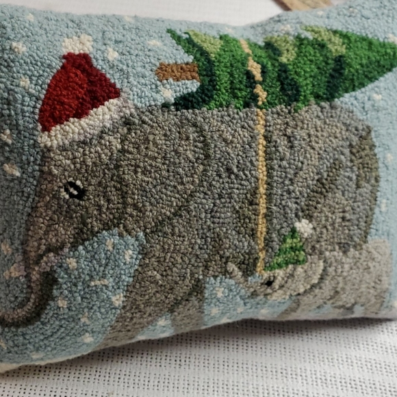 Other - NWOT Wool Hook Christmas Throw Pillow
